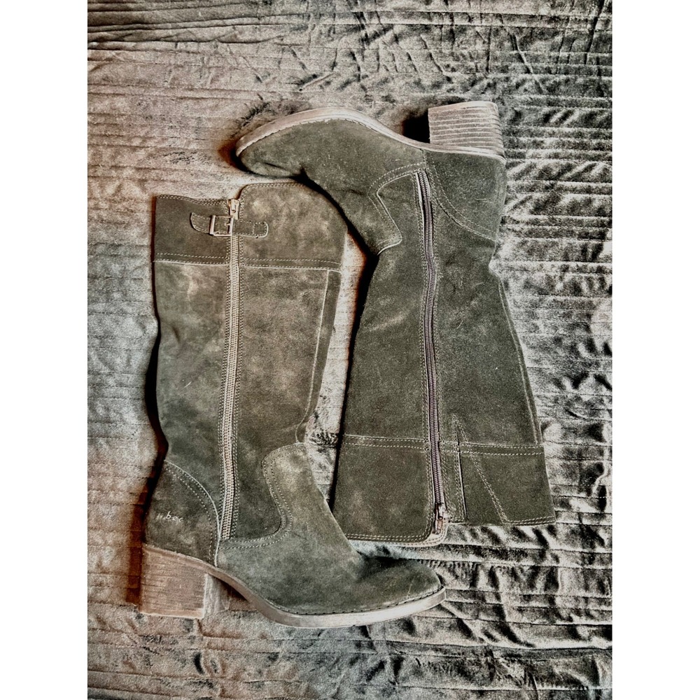 b.o.c. Born Concept Womens 8M Black Suede Tall Block Heel Fall Boots Z57003